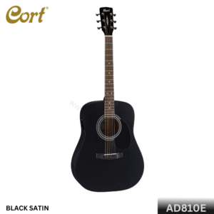 Cort AD810E Black Satin Dreadnought Semi Acoustic Guitar