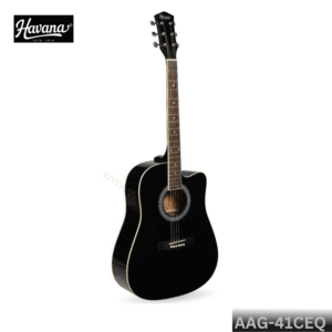 Havana AAG-41CEQ-BK Semi Acoustic Guitar 41'' Jumbo Cutaway with 5 Band EQ & GT-3 Tuner