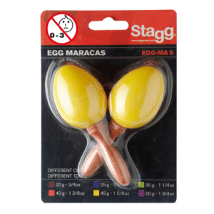 Stagg, Egg Maracas | Plastic S/1 5/8oz -Yellow EGG-MA S/YW (Pair)